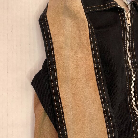 VTG 1970s Roncelli 2-Tone Black Tan Bell Bottom 2 Piece Disco Suit Sz 7/8 XS - Picture 9 of 15